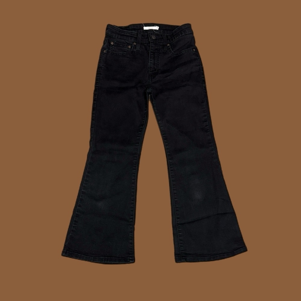 Levi’s Black 726 Flare Mid-Rise Cropped Jeans Sz 27